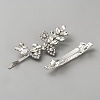 Iron Crystal Rhinestone Flower Hair Bobby Pins & Hair Barrettes Sets OHAR-WH0011-61-2