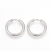 Tarnish Resistant 201 Stainless Steel Huggie Hoop Earrings X-MAK-R021-17mm-1