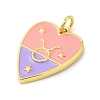 Brass Enamel Pendants KK-Z077-01G-02-2