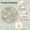 12Pcs 6 Styles Brass Micro Pave Clear Cubic Zirconia Pendants KK-HS0015-79-4