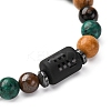 12 Constellations Natural Tiger Eye & Picture Jasper & Agate & Black Onyx Round Beaded Stretch Bracelets for Men Women WGB9E7C-10-3