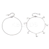 2Pcs 2 Styles 304 Stainless Steel Cable Chain Paperclip Chain Charm Double Layer Anklets for Women AJEW-AN00740-01-2