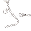 Natural Black Agate(Dyed & Heated) & Natural Pearl & 304 Stainless Steel Heart Tassel Curb Chain Anklets AJEW-AN00697-5