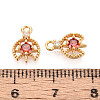 Brass Pave Cubic Zirconia Pendants KK-T074-92G-3