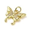 Brass Micro Pave Clear Cubic Zirconia Pendants KK-U005-01J-G-2