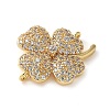 Brass Micro Pave Clear Cubic Zirconia Connector Charms KK-C086-04G-2