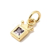 Brass Cubic Zirconia Charms KK-G554-01B-01-2