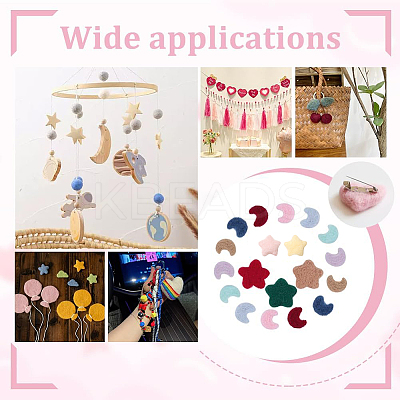 Star/Moon Handmade Wool Felt Ornament DIY-NB0014-71-1