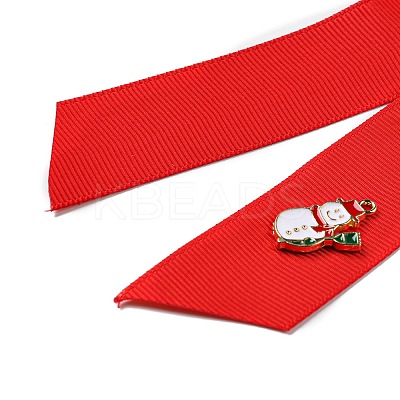 Christmas Polyester Ribbon Safety Pin Brooch LS-JEWB-H012-01A-1