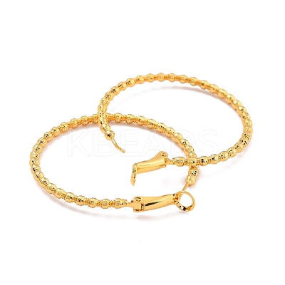 Grooved Large Ring Huggie Hoop Earrings for Women Girl KK-C224-04A-G-1