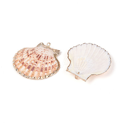 Electroplate Sea Shell Pendants X-SSHEL-S262-32-1