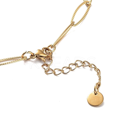 Ion Plating(IP) 304 Stainless Steel Horse Eye Link Chain Necklace NJEW-D045-07G-1