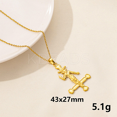 Stainless Steel Cross Pendant Necklace AR4885-8-1