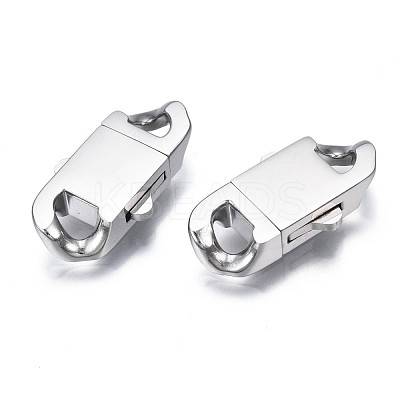 Non-Tarnish 304 Stainless Steel Box Clasps STAS-S080-03A-P-1