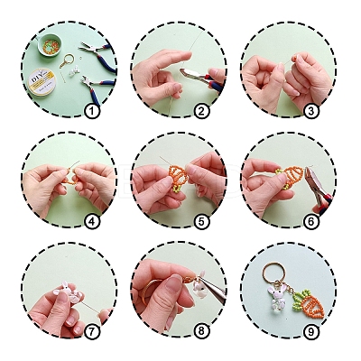 Handmade Bunny Lampwork Beads LS-LAMP-P051-J01-1
