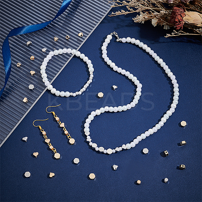48Pcs 6 Styles Brass Spacer Beads KK-BC0013-36-1
