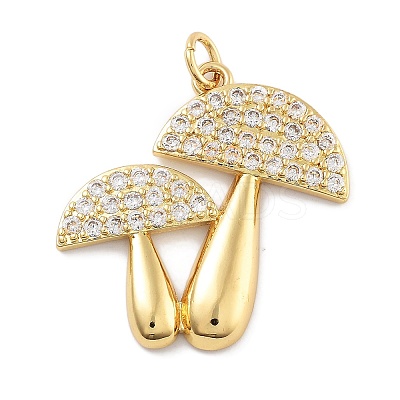 Rack Plating Brass Micro Pave Cubic Zirconia Pendants KK-Z071-82G-02-1