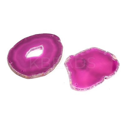 Natural Agate Nuggets Slice Links Connector Charms G-E022-M08-1