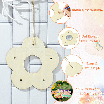 2 Sets Flower DIY Wooden Bird Feeder DIY-CJ0002-55-1