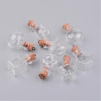Glass Bottle Pendants PALLOY-JF00247-1