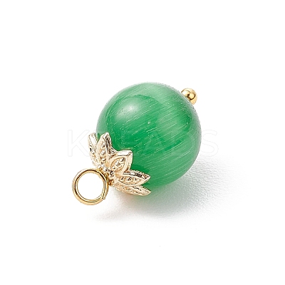 Cat Eye with Brass Pendants PALLOY-JF04270-1
