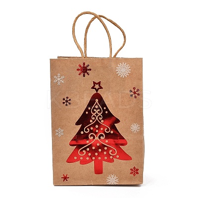 Christmas Theme Hot Stamping Rectangle Paper Bags LS-CARB-F011-02A-1