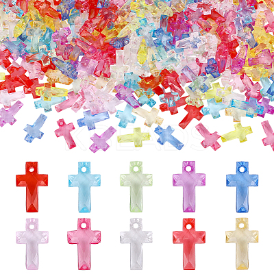 300Pcs Transparent Acrylic Pendants MACR-HY0001-18-1