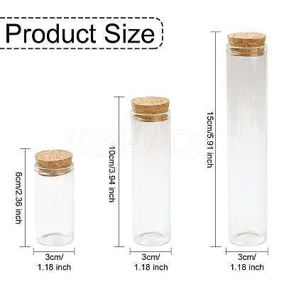 15Pcs 3 Styles Glass Cork Bottles Ornament DIY-YW0016-09-1