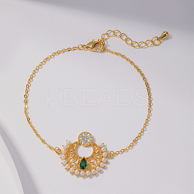 Brass Micro Pave Cubic Zirconia Pendant Necklaces for Women HP1871-1