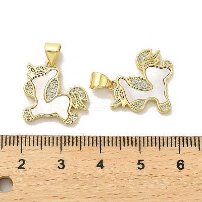 Brass Micro Pave Clear Cubic Zirconia Pendants KK-K365-12A-G-1