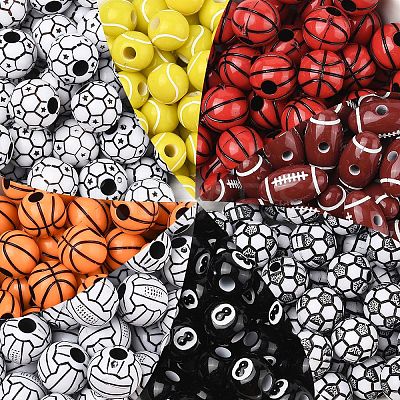50Pcs Craft Style Acrylic Beads MACR-YW0003-85-1
