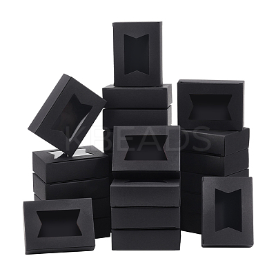 Rectangle Folding Paper Storage Boxes CON-WH0106-01A-02-1