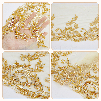 2 Yards Polyester Embroidery Flower Lace Trim DIY-WH0661-27D-1