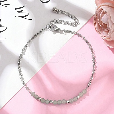 7Pcs 7 Colors Natural Gesmstone Beads Link Bracelets BJEW-JB11835-1