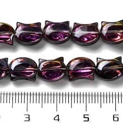 Electroplate Glass Beads Strands EGLA-Q128-08A-HP02-1