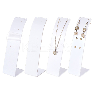 Desktop Acrylic Slant Back Single Necklace Display Stands ODIS-WH0025-234A-1