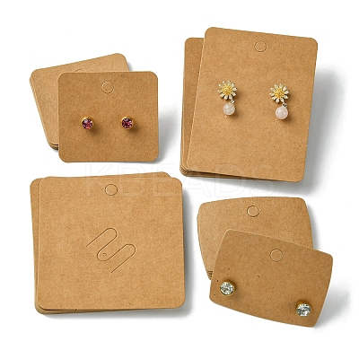 40Pcs 4 Styles Paper Jewelry Display Cards Sets CDIS-FS0001-01-1