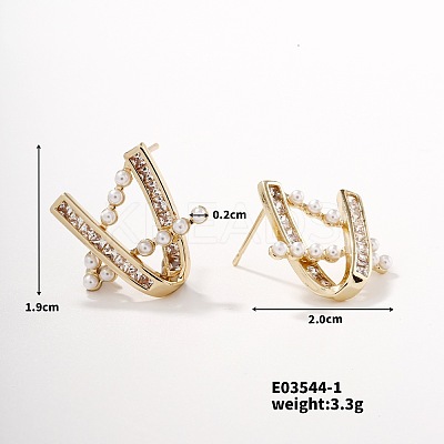 Shiny Women's Earrings with Hollow Design QN5247-6-1