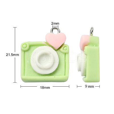 25Pcs 5 Colors Opaque Resin Pendants RESI-CJ0003-06-1