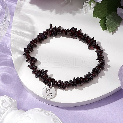 Natural Garnet Stretch Bracelets BJEW-JB11147-10-1