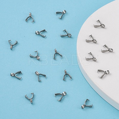 Non-Tarnish 201 Stainless Steel Pinch Bails X-STAS-E076-09-1