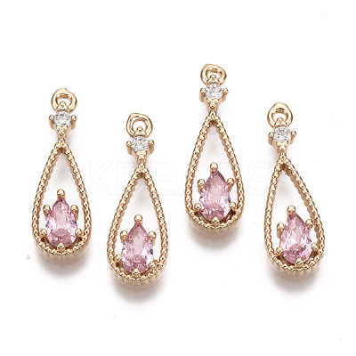 Brass Micro Pave Cubic Zirconia Pendants KK-R111-003-A04-1