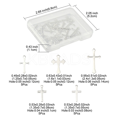 25Pcs 5 Styles Brass Pendants KK-FS0001-51S-1