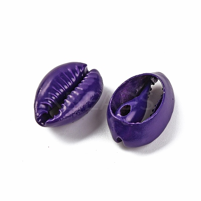 Baking Paint Cowrie Shell Beads SSHEL-M023-01O-1