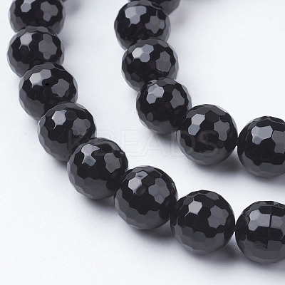 Natural Black Onyx Beads Strands G-E145-10mm-3B-1