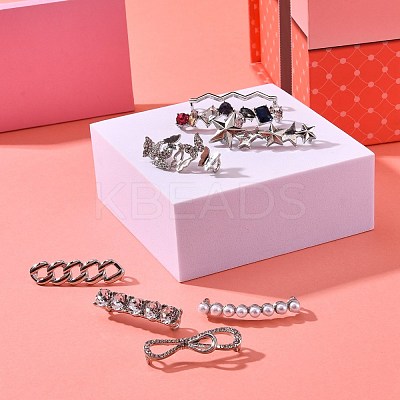 13Pcs 13 Styles Zinc Alloy Shoes Buckle Clips FIND-SZ0001-46P-1