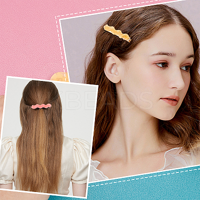 DIY Wave Alligator Hair Clips Making Kits DIY-PH0007-04-1