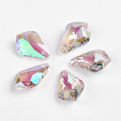 Faceted K9 Glass Charms EGLA-P026-D01-1