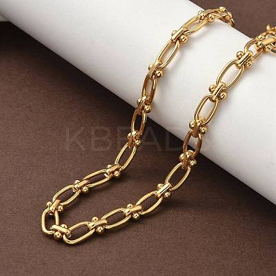 Ion Plating(IP) 304 Stainless Steel Oval Links Necklace for Women NJEW-B107-07G-03-1