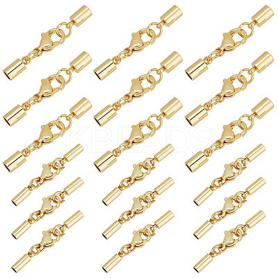 18 Sets 2 Styles 304 Stainless Steel Lobster Claw Clasps STAS-UN0044-86-1